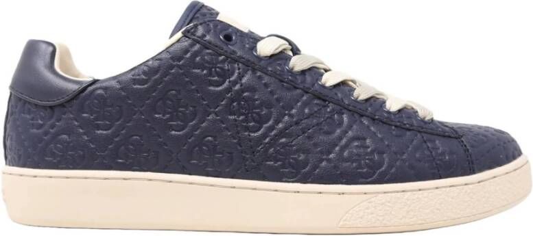 Guess Blauwe Logo Sneakers Blue Heren