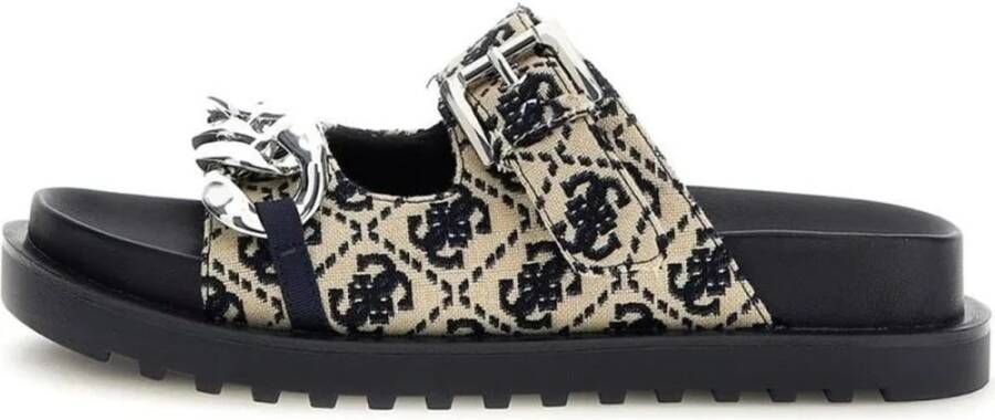 Guess Blauwe Platte Sandalen voor Vrouwen Multicolor Dames