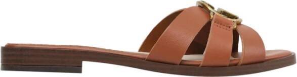 Guess Stijlvolle Leren Sliders voor Vrouwen Bruin Dames - Foto 4