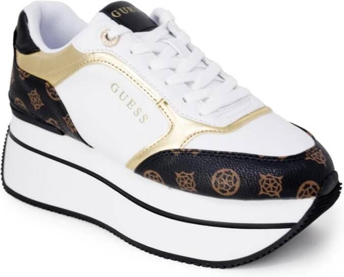 Guess Fl7Cmrfal12 Sneaker Wit Bruin 6cm Platform Meerkleurig Dames - Foto 8