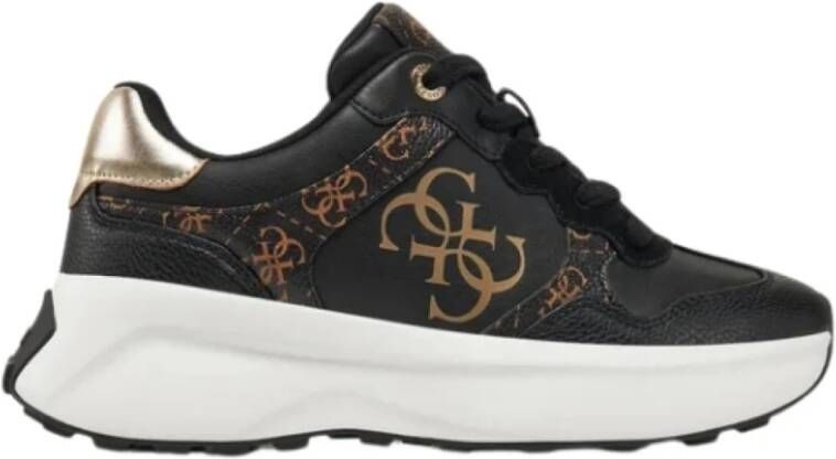 Guess Bruine Sneakers met PU Leren Bovenwerk
