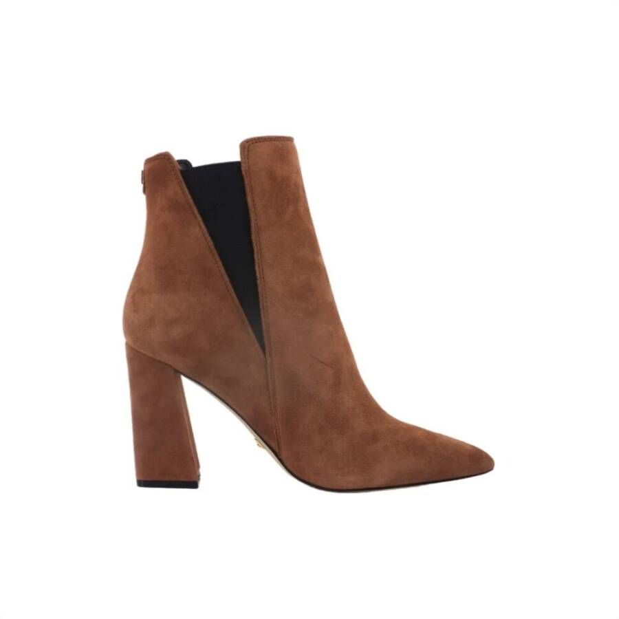 Guess Bruine Suède Enkellaars met Puntige Neus en Slip On Brown Dames - Foto 5