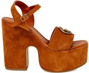 Guess Bruine Platform Sandalen met Gesp Brown Dames
