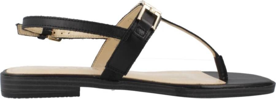 Guess Casual Leren Sandalen Black Dames