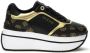 Guess Zwarte en bruine PU-schoenen voor dames met gouden details Zwart Dames - Thumbnail 2