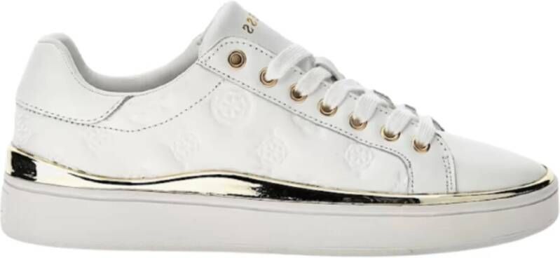 Guess Dames Lage Top Leren Sneakers Bonny Wit Dames