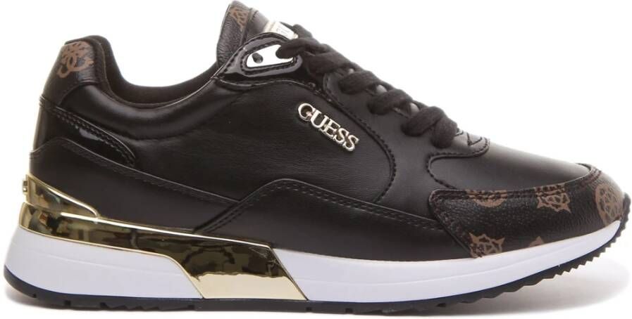 Guess Dames Sneakers Moxea Active Lady Zwart Bruin Multilogo Zwart Dames