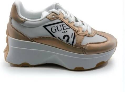 Guess Dameschoenen in roze en wit met logo-patch en 6 cm hak Roze Dames