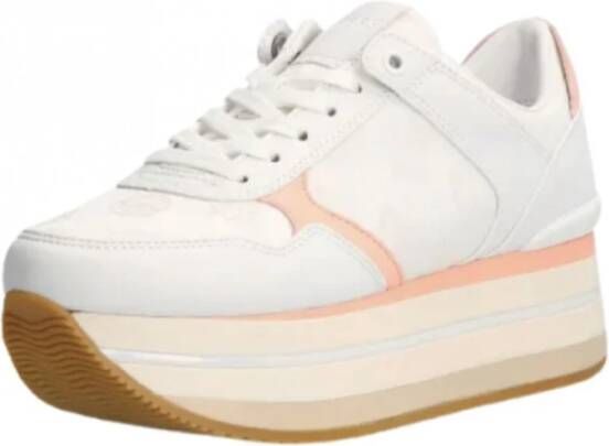 Guess Witte Peach Wedge Sneaker Hindle Ds22Gu40 Fl5Hidele12 White Dames