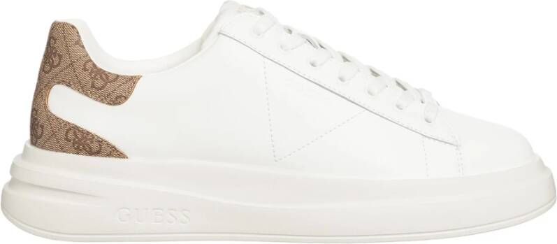 Guess Eenvoudige Vetersneakers White Heren