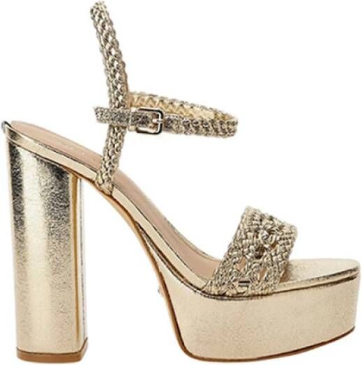 Guess Ele03 Gold Hoge hak sandalen Geel Dames