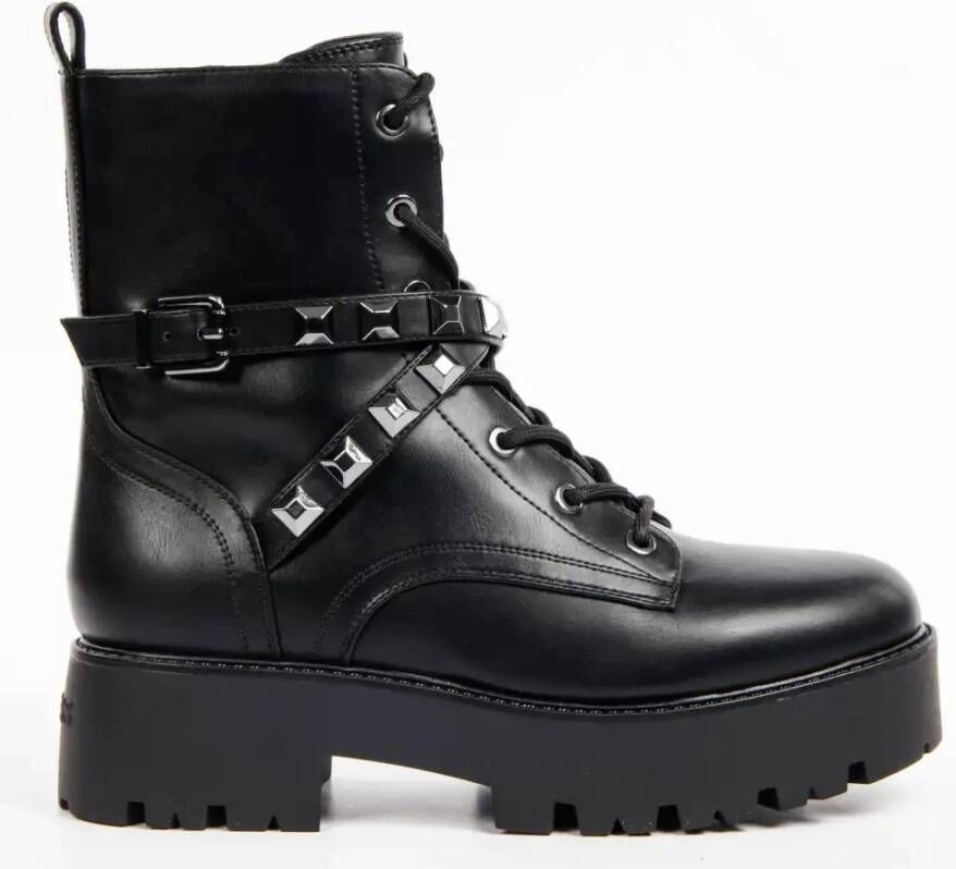 GUESS Vaida Dames Veterboots Laarzen Zwart Leder - Foto 2