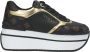 Guess Zwarte en bruine PU-schoenen voor dames met gouden details Black Dames - Thumbnail 2