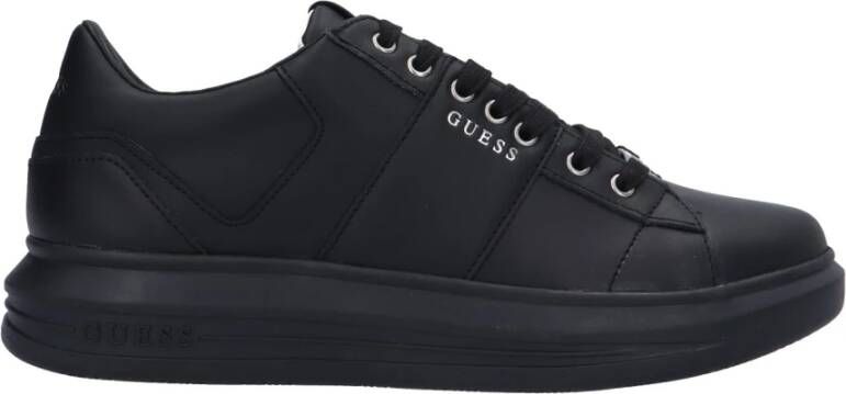 Guess Heren Vibo Carryover Leren Sneakers Black Heren - Foto 4