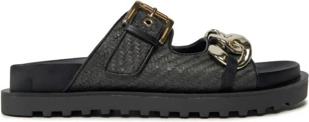 Guess Zwarte Slip-On Sandalen met Rubberen Zool Black Dames