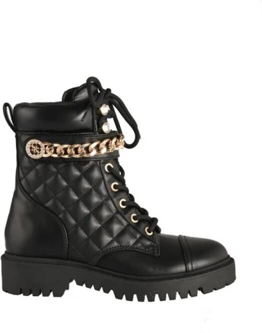 Guess Gewatteerde Eco-Leren Enkellaarzen Black Dames