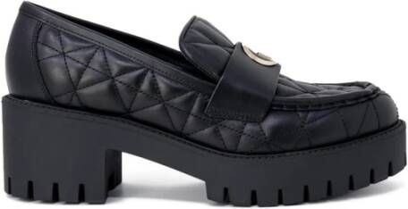 Guess Zwarte Leren Instappers Vrouwen Black Dames
