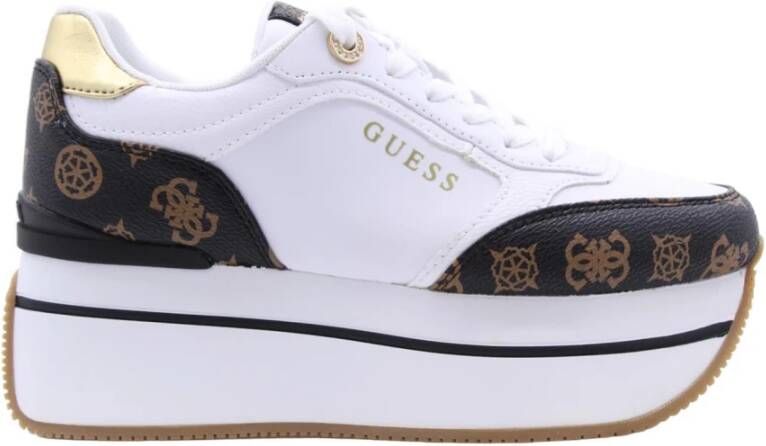 Guess Fl7Cmrfal12 Sneaker Wit Bruin 6cm Platform Meerkleurig Dames - Foto 10