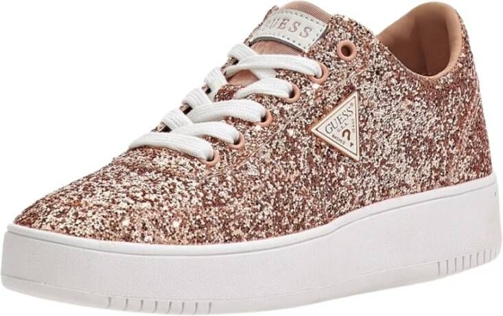 Guess Glitter lage sneakers Brown Dames