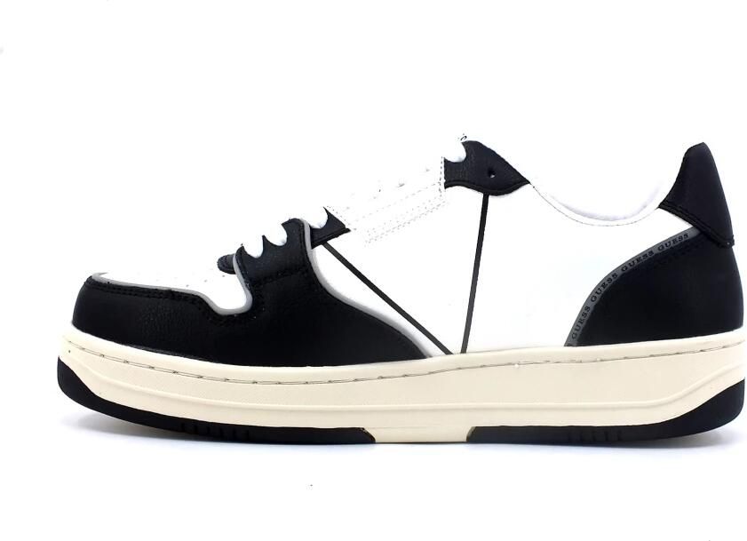 Guess Zwarte Leren Sneakers voor Heren Black Heren