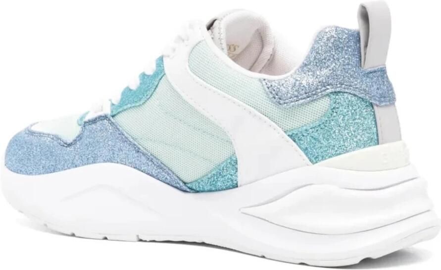 GUESS Bestie chunky sneakers met glitters blauw - Foto 3