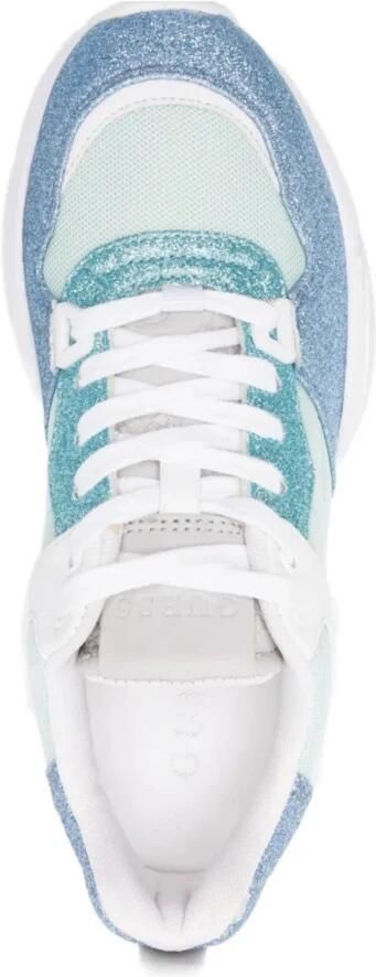 GUESS Bestie chunky sneakers met glitters blauw - Foto 4