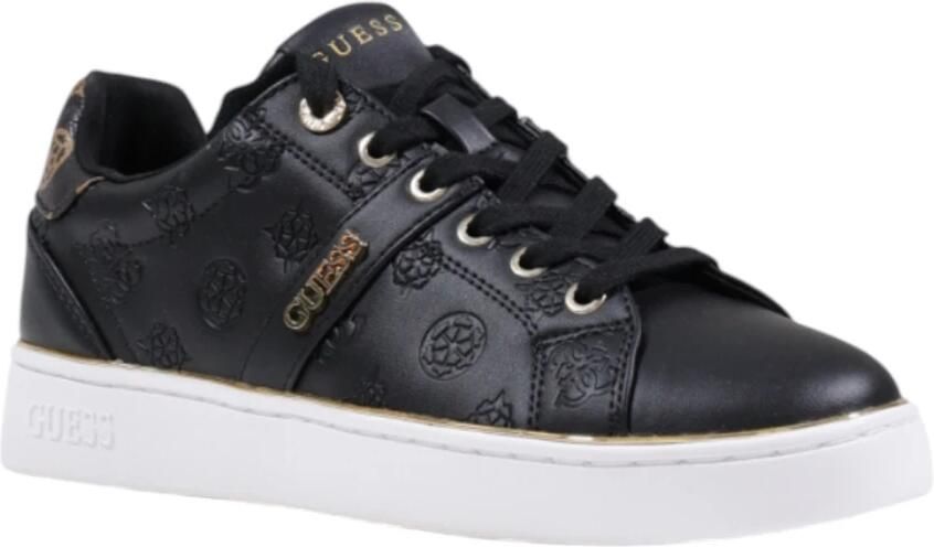 Guess Zwart Gouden Casual Sneakers met Veters