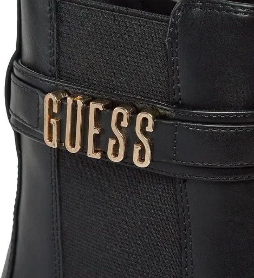 Guess PU Leren Laarzen Noir Tons Ronde Neus Sleehak Black Dames - Foto 4