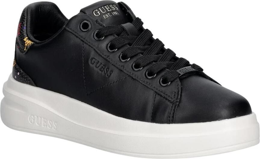 GUESS Sneakers laag 'ELBINA11' grasgroen lichtroze zwart wit
