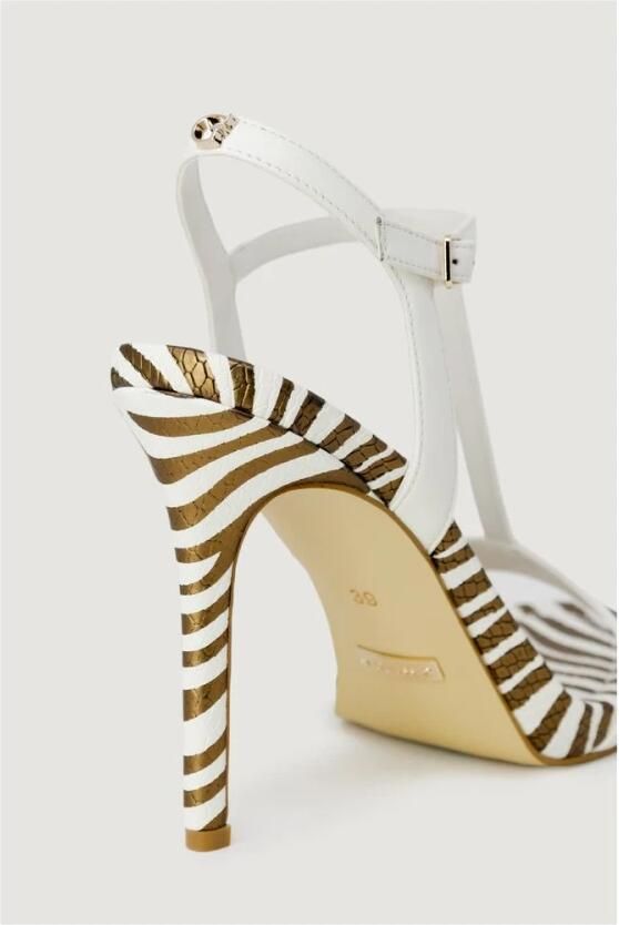 Guess Witte Leren Stiletto Sandalen met Gesp Strik Detail White Dames - Foto 2
