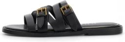 Guess Platte sandalen FLJGRY LEA03-BLACK