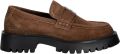 Guess Loafers van echt leer model 'Gorizia' - Middenbruin