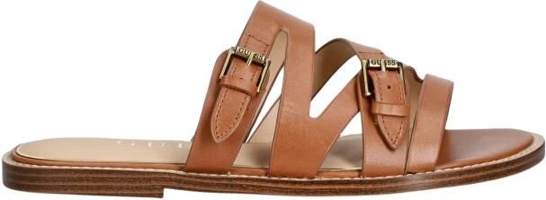 Guess Platte sandalen FLJGRY LEA03-BROWN
