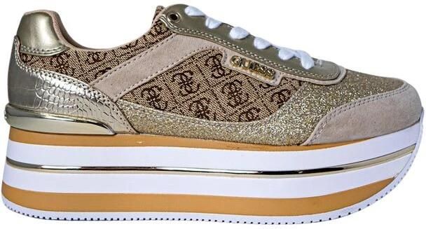 Guess Beige Sportieve Instap Sneakers met Veters Multicolor Dames