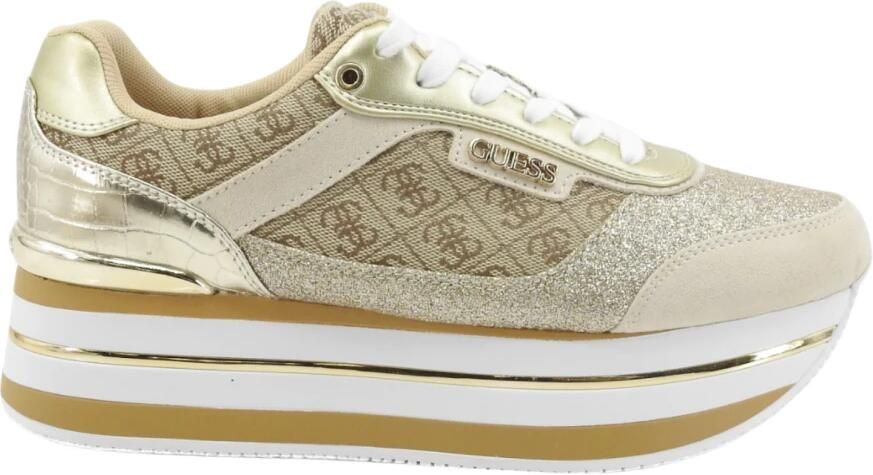 Guess Beige Sportieve Instap Sneakers met Veters Multicolor Dames - Foto 5