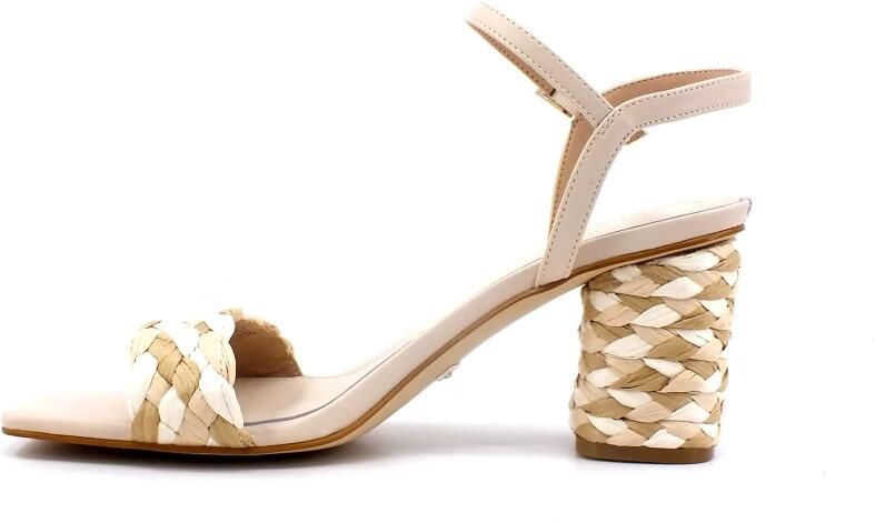 GUESS Dames Sandalen Cadante Beige Met Gevlochten Hiel Traploze Elegantie - Foto 2