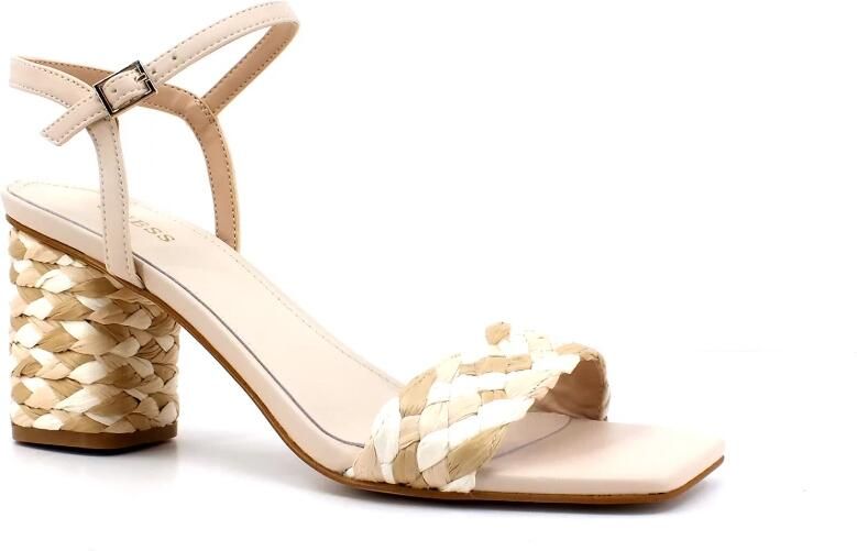 GUESS Dames Sandalen Cadante Beige Met Gevlochten Hiel Traploze Elegantie - Foto 3