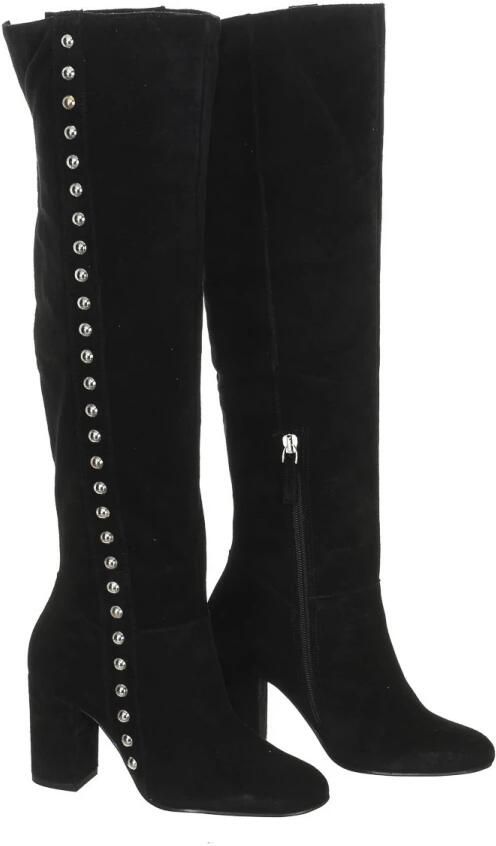 Guess Zwarte Leren Hoge Hakken Laarzen Black Dames - Foto 2