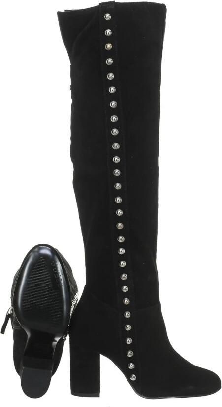 Guess Zwarte Leren Hoge Hakken Laarzen Black Dames - Foto 3