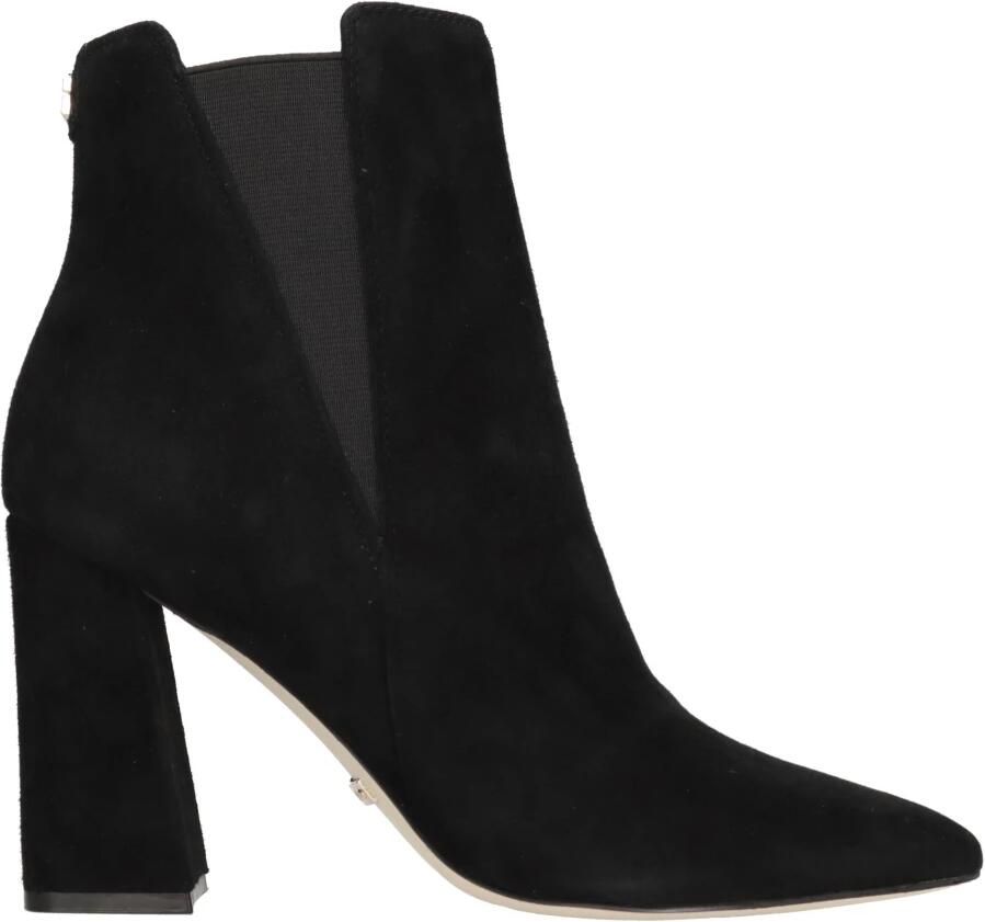 Guess Zwarte suède enkellaars met puntige neus voor dames Black