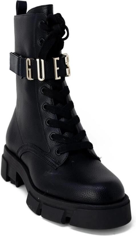 Guess Anfibio Leren Laars met Carrarmato-zool Black Dames - Foto 8