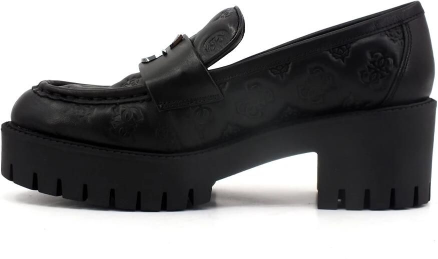 Guess Zwarte Casual Leren Mocassins voor Dames Black