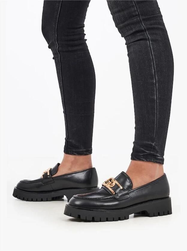 Guess Zwarte platte schoenen met metalen detail Black Dames - Foto 3