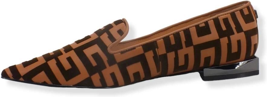 Guess Gusty Donkerbruine Multilogo Leren Loafers Brown Dames - Foto 2