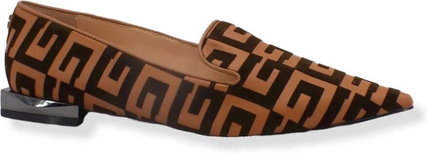 Guess Gusty Donkerbruine Multilogo Leren Loafers Brown Dames - Foto 3