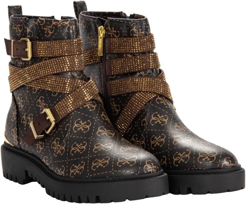Guess Boot biker strassé en cuir