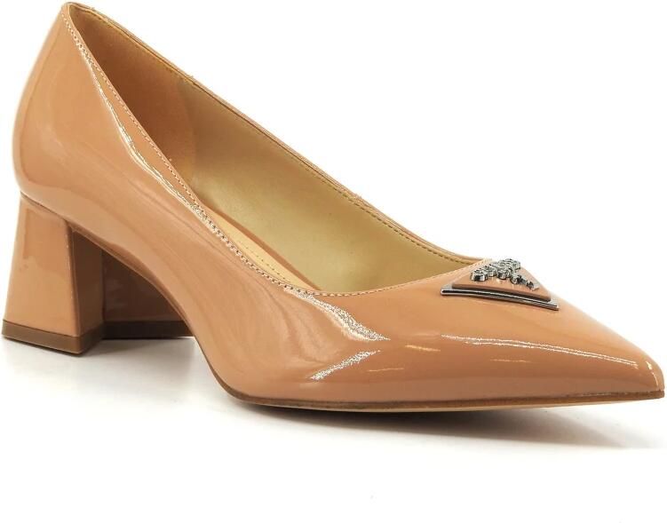 Guess Beige Leren Décolleté met Dubbele Hak Beige Dames