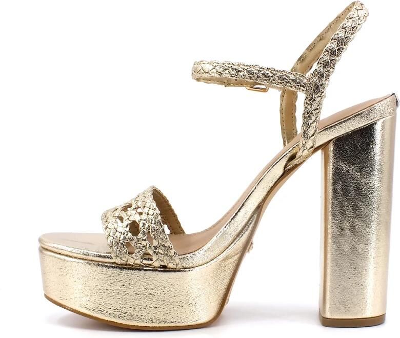 Guess Gouden Eco Leren Enkelband Sandaal Yellow Dames - Foto 6