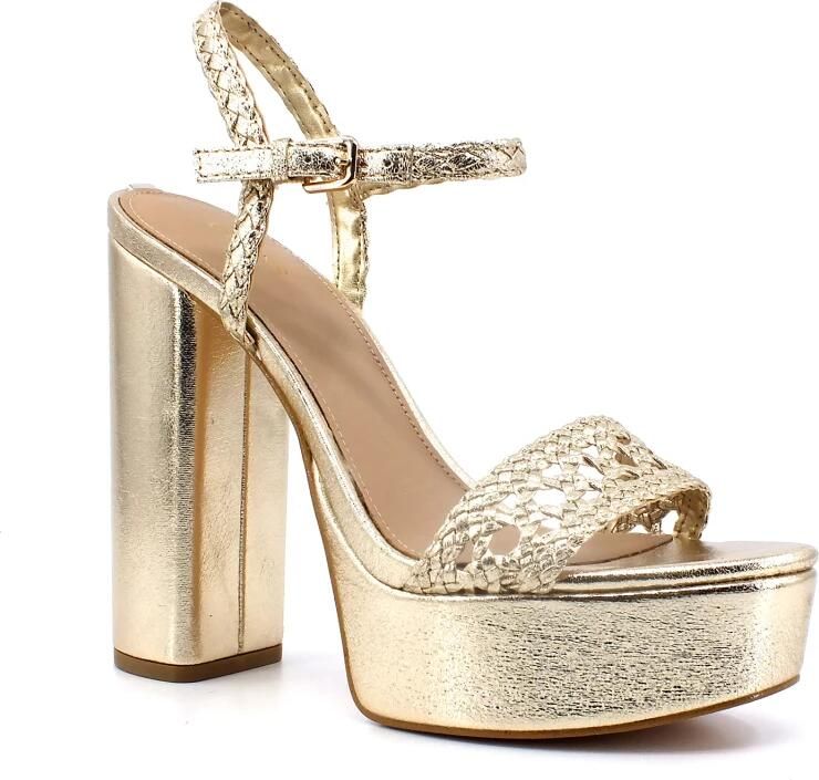 Guess Gouden Eco Leren Enkelband Sandaal Yellow Dames - Foto 5