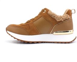 Guess Bruine Leren Sneakers met Metalen Logo Brown Dames